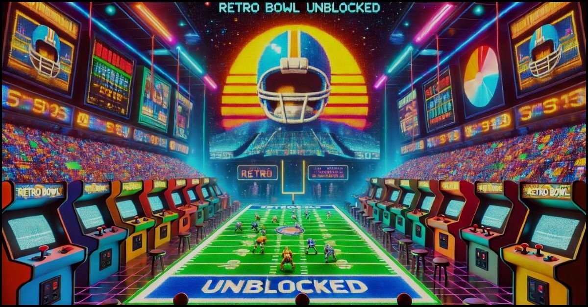 Retro Bowl Unblocked game screen with football action."